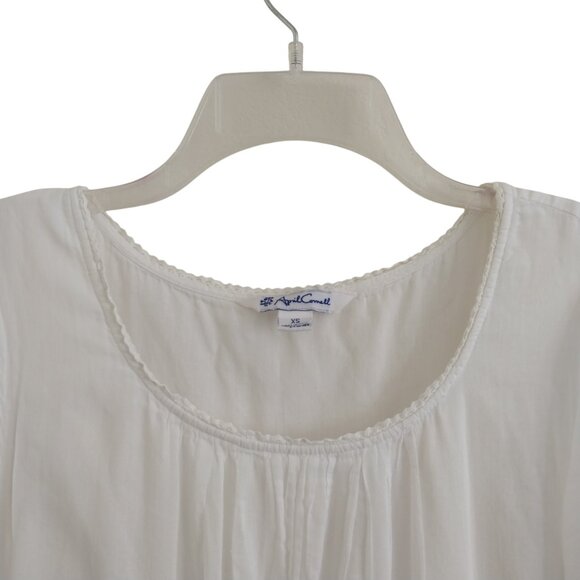 April Cornell Bronte Nighty Nightgown Like New Size XS Cotton Pajamas White - Picture 9 of 13